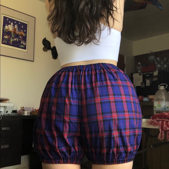 Plaid elastic-band shorts - Picture 4 of 4